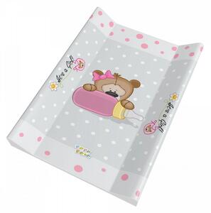 Babastar merev pelenkázó lap 50*70 cm - It&#039;s a girl ! maci cumisüveg szürke