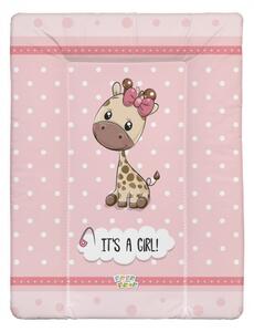 Babastar puha pelenkázó lap 50*70 cm - It&#039;s a girl ! zsiráf rózsaszín