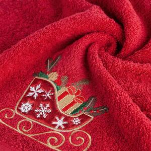 Karácsonyi piros pamut törölköző szett Karácsonyi szánkó Szélesség: 70 cm | Hossz: 140 cm