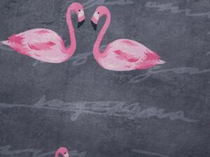 Szürke flamingómintás szőnyeg ⌀ 120 KERTE