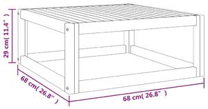 VidaXL tömör akácfa dohányzóasztal 68 x 68 x 29 cm