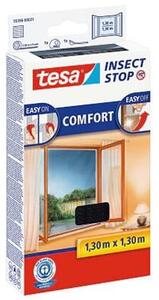 Szúnyogháló, ablakra, tépőzáras, 1,3 x 1,3 m, TESA&reg; Comfort, fekete (TE5539621)