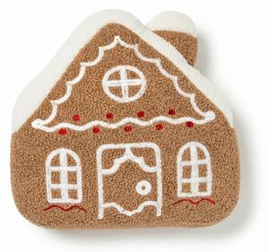 Díszpárna GINGERBREAD HOUSE 40x40 cm, barna
