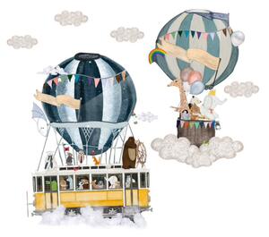 Falmatrica "Hőlégballonok állatokkal" 68x83cm