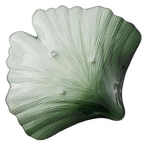 Üveg dekoratív tálca 31x33 cm Gingko – Ixia