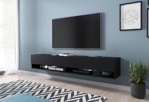 LOWBOARD A 180 TV asztal, 180x30x32, fekete/grafit, LED világítással