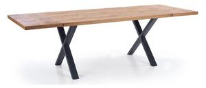 Asztal Houston 702, Fekete, Világos tölgy, 76x90x160cm, Hosszabbíthatóság, Laminált forgácslap, Fém