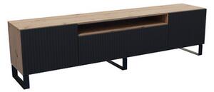 TV asztal RTV Remo 180 cm Fekete / Kézműves tölgy