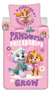 Gyerek mikroszálas ágynemű PAW PATROL Pawsome barátságok rózsaszín Ágyneműhuzat mérete: 70 x 90 cm | 140 x 200 cm