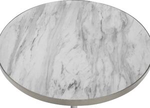Fehér és ezüst márványhatású dohányzóasztal ⌀ 61 cm RAMONA