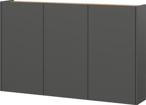 Antracitszürke függő szekrény tölgyfa dekorral 138x87x25 cm Libbiano – Germania
