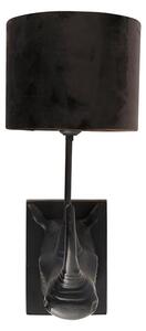 Vintage fali lámpa fekete szövet árnyalatú fekete - Naesehorn