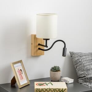 Brilagi Brilagi -LED Rugalmas fali lámpa NUBILA WOOD 1xE27/25W/230V + LED/3W tölgy/fekete/krémes BG1562