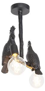 Vintage mennyezeti lámpa fekete - Papegoje