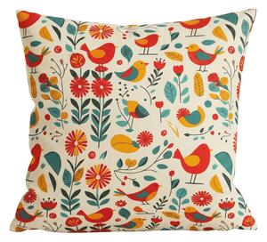 Mikroszálas párnahuzat RETRO BIRD 45x45 cm, színes