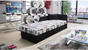 Egyszemélyes ágy 106 HANNAH Bal Fekete + London minta