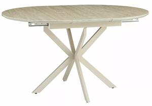 Gaston Ceramic 100 kerek bővíthető étkezőasztal MDF kerámia bevonattal bézs travertino mintázat kasmír fém lábbal