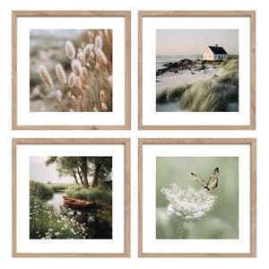 Nyomtatott keretezett kép szett 4 db-os 30x30 cm Subtle Nature – Styler