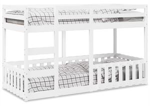 Fehér tömör fenyőfa emeletes ágy 80 x 200 cm