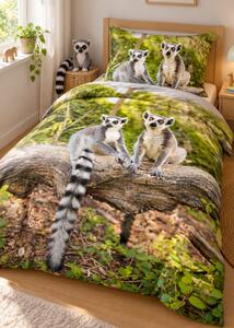3d ágyneműhuzat Lemur mikroplüss 140x200 cm