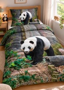 3d ágyneműhuzat Panda mikroplüss 140x200 cm