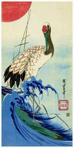 Reprodukció The Wave, The Crane & The Rising Sun - Utagawa Hiroshige