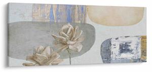Kép - Festészet virágokkal és textúrákkal (120x50 cm)