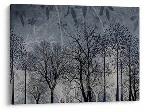 Kép - Fa sziluettek levelekkel (70x50 cm)