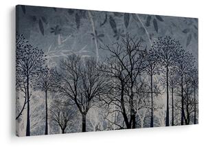 Kép - Fa sziluettek levelekkel (90x60 cm)