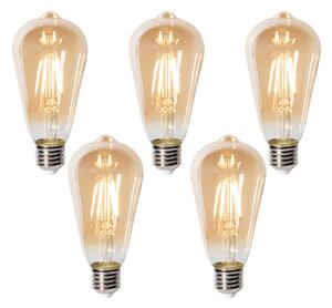 5 db-os E27 szabályozható LED izzó készlet ST64 arany 5W 450 lm 2700K