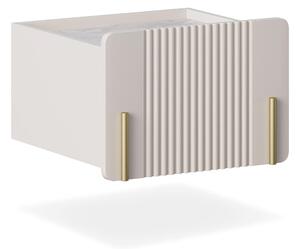 Malmi 45 cm-es függő éjjeliszekrény fiókkal - kasmír / crema bianca / arany