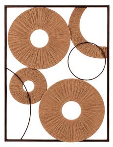 Fali dekoráció CIRCLES fém 48x68 cm, barna
