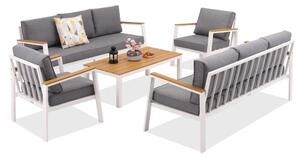 Zakintos Coffee 8 fehér Garden Point luxus alumínium bútor szett