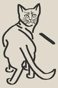Illusztráció Line Art Cat Drawing 5, Little Dean, (30 x 40 cm)