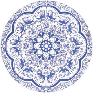 Iva virág tányéralátét kék, 38 cm