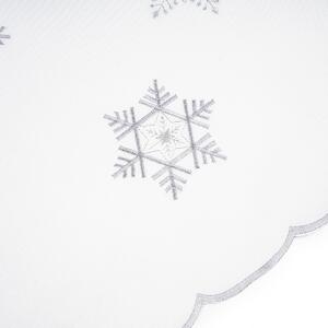 Hópehely karácsonyi abrosz fehér, 85 x 85 cm