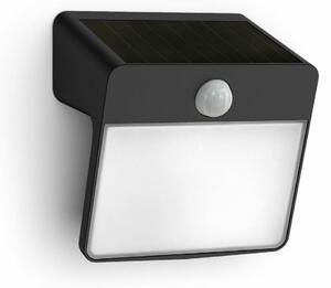 Philips Yarixa napelemes kültéri fali lámpa LEDérzékelővel 2,2W 2700K, fekete