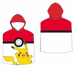 Gyermek poncsó Pokémon Pokéball és Pikachu , 50 x115 cm