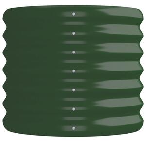 VidaXL zöld porszórt acél kerti magaságyás 152x40x36 cm