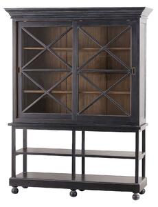 Rimir kredenc 160x50x220 old black & natural