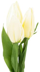 Műanyag tulipáncsokor krém, 50 cm
