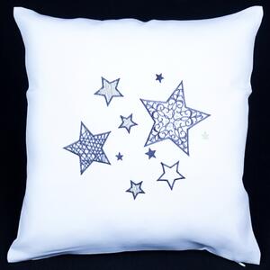 Karácsonyi párnahuzat Kék csillagok, 40 x 40 cm