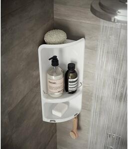 GEDY 7080 CAESAR kétszintes sarokpolc zuhanyzóhoz, 22,6 x 47,3 x 16 cm, ABS műanyagból, fehér