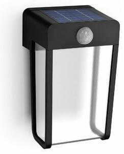 Philips Shroud napelemes kültéri fali lámpaérzékelővel 2,3W 2700K, fekete