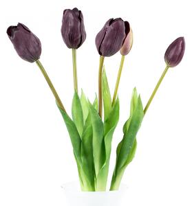 Tulipán műcsokor lila, 48 cm