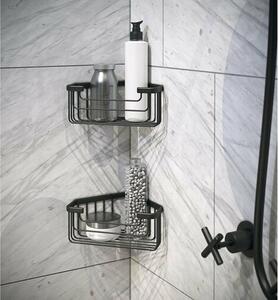 GEDY 2483-14 Smart sarokpolc zuhanyzóhoz, 20 x 8 x15,1 cm, fekete matt