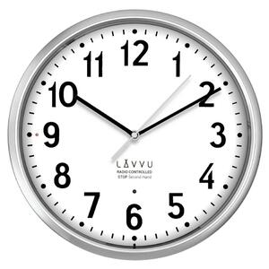 LAVVU Accurate Metallic Silver ezüst rádiójel vezérlésű óra