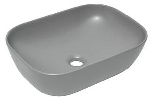 Mosdó lapra SAT Infinitio 45,5x32,5 cm szürke mat túlfolyás nélkül SATINF4532LGRM