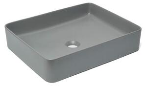 Mosdó lapra SAT Infinitio 50x40 cm szürke mat túlfolyás nélkül SATINF5040LGRM