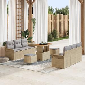 Kerti Kanapé Szett párnával 9 pcs Beige és Világosszürke